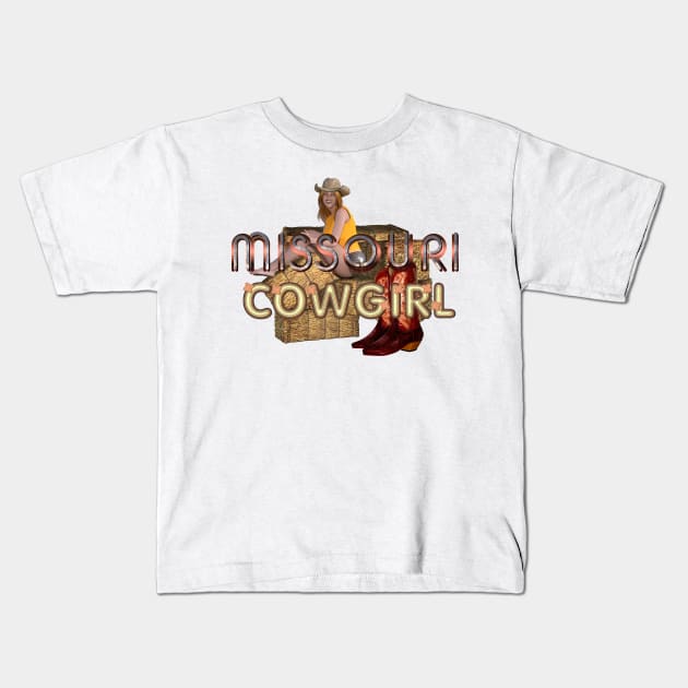 Missouri Cowgirl Kids T-Shirt by teepossible